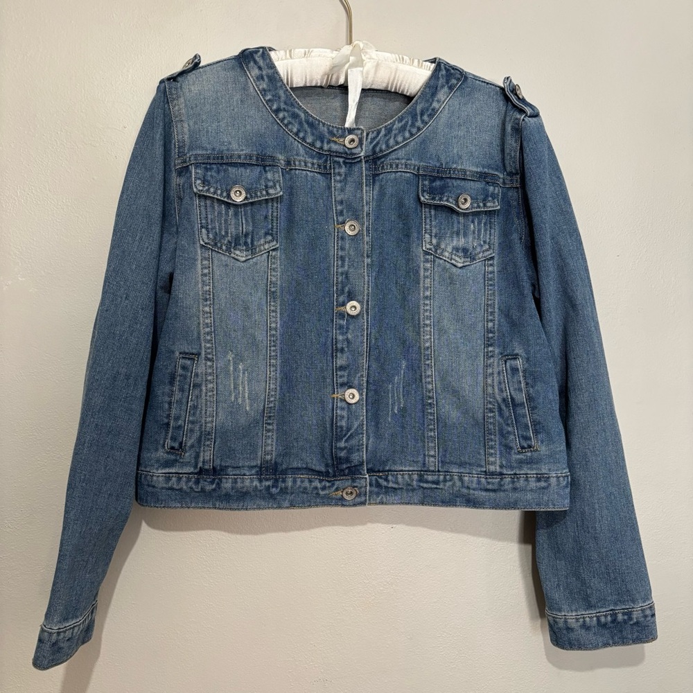 Cherry Koko Blue Long Sleeve Denim Jean Jacket Size Medium - Picture 8 of 8
